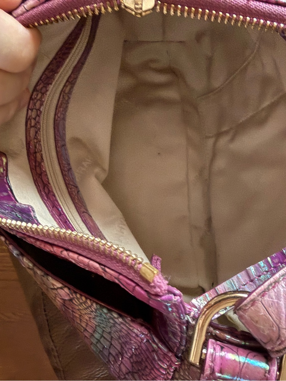 Brahmin Purple Multicolor Croc-Embossed Crossbody Bag - Picture 8 of 8